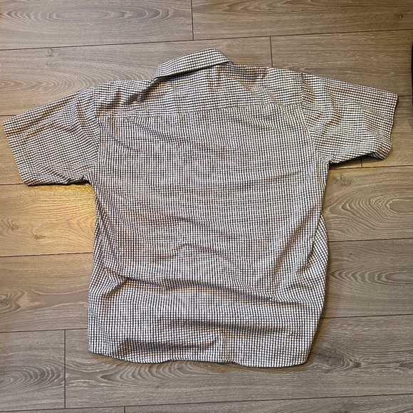 Men's Casual Button Down Shirt - Black and White Checkered - Picture 2 of 4